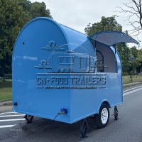 8.5FT Blue Small Round Food Trailer | Event Catering Using Small Food Trailers for Sale