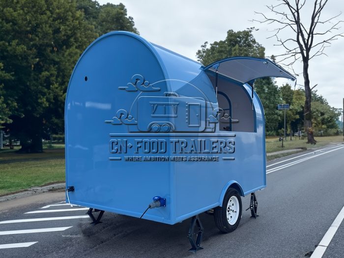 8.5FT Blue Small Round Food Trailer | Event Catering Using Small Food Trailers for Sale