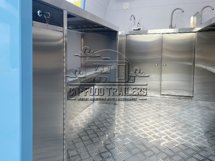 8.5FT Blue Small Round Food Trailer Event Catering Using Small Food Trailers for Sale