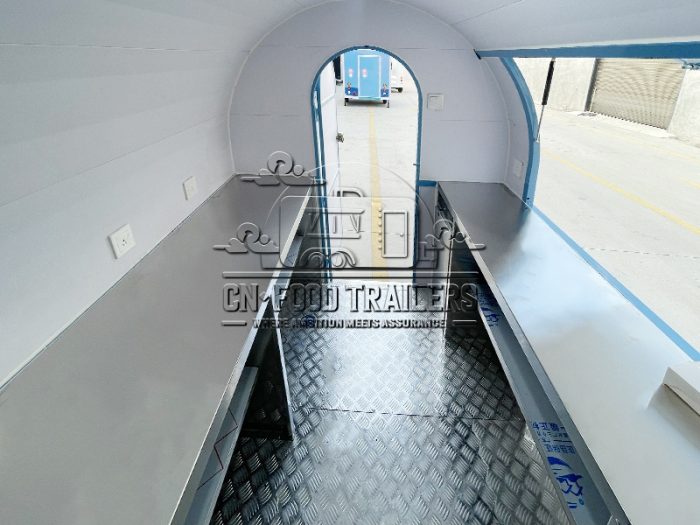 8.5FT Blue Small Round Food Trailer Event Catering Using Small Food Trailers for Sale