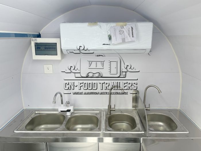 8.5FT Blue Small Round Food Trailer Event Catering Using Small Food Trailers for Sale