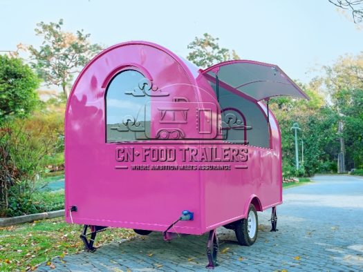 8.5FT Pink Small Round Food Trailer Ice Cream Food Trailer for Sale