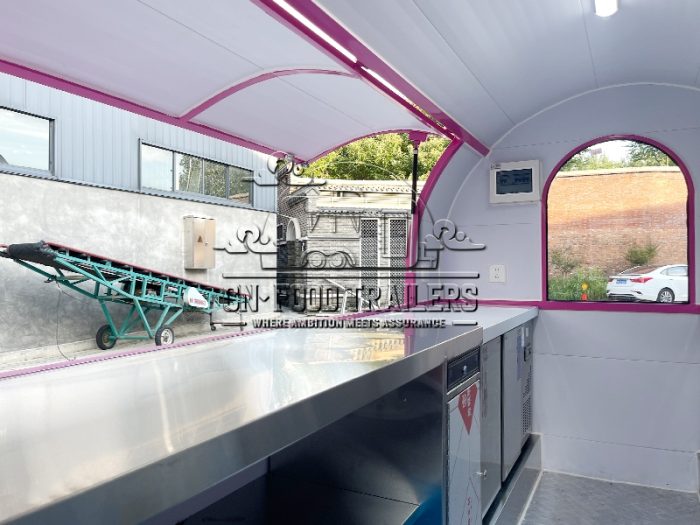 8.5FT Pink Small Round Food Trailer Ice Cream Food Trailer for Sale