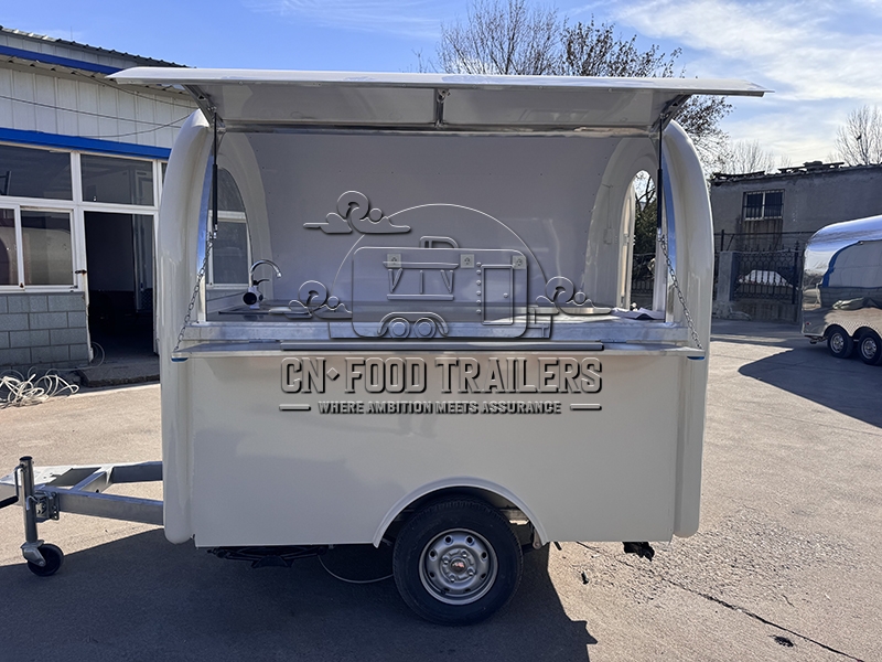 8.5FT White Small Round Food Trailer Drinks Food Trailer for Sale