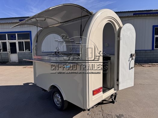 8.5FT White Small Round Food Trailer Drinks Food Trailer for Sale