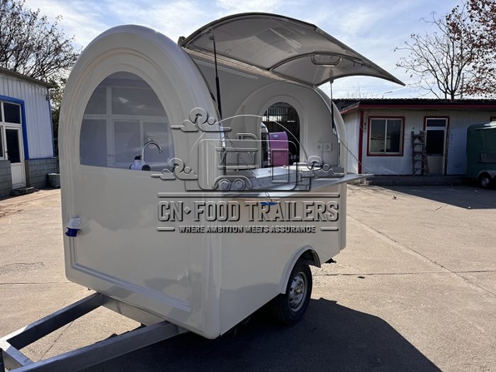 8.5FT White Small Round Food Trailer Drinks Food Trailer for Sale