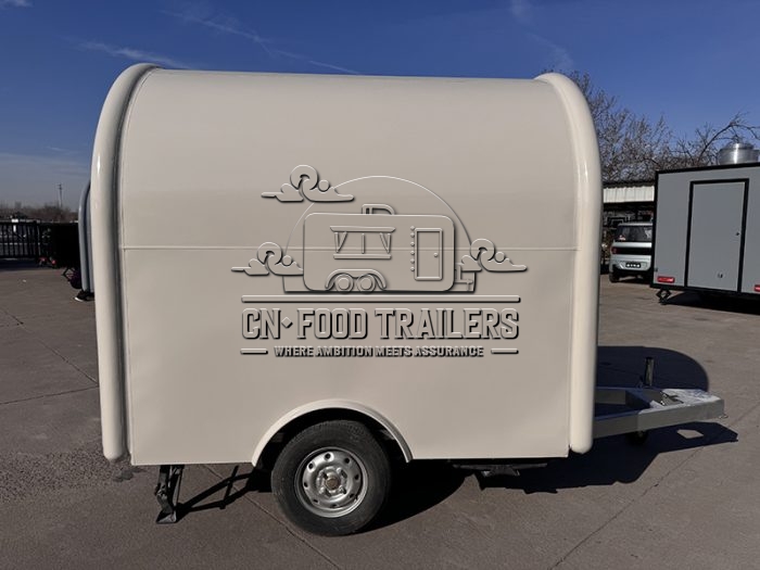 8.5FT White Small Round Food Trailer Drinks Food Trailer for Sale