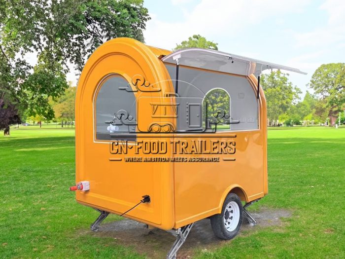 8.5FT Yellow Small Round Food Trailer | Breakfast Food Trailer For Sale - Image 2