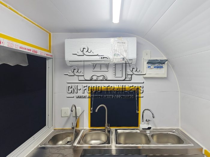 8.5FT Yellow Small Round Food Trailer Breakfast Food Trailer For Sale