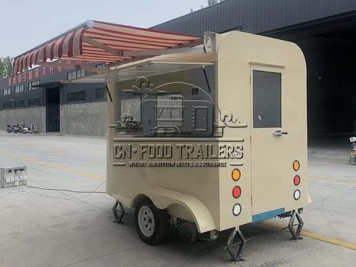 Light Yellow Horse Food Trailer for Coffee Food Trailer for Sale
