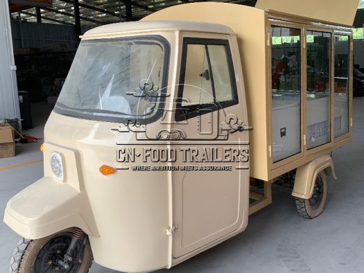 Light Yellow Piaggio APE Food Truck Ice Cream Food Truck for Sale