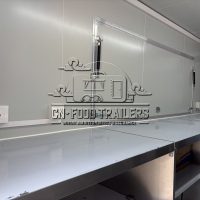 Red Single Window Square Food Trailer with Fence
