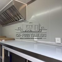 Red Single Window Square Food Trailer with Fence
