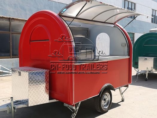 Red Small Round Food Trailer Mobile Juice Trailers For Sale