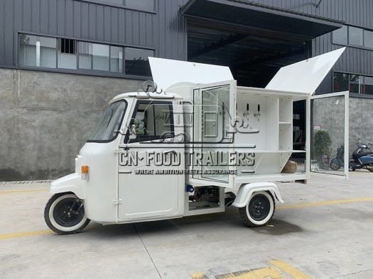 White Piaggio APE Food Truck Beer Food Truck for Sale