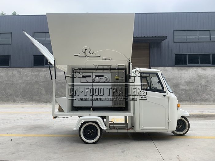 White Piaggio APE Food Truck Beer Food Truck for Sale
