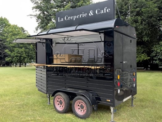 11.5FT Black Horse Food Trailer for Creperie and Cafe