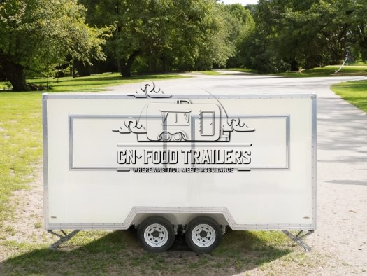 13FT Creamy White Double Windows Square Food Tariler