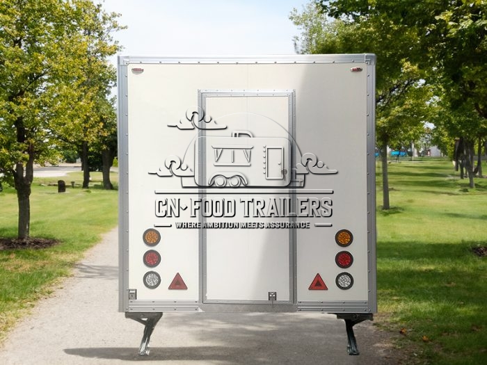 13FT Creamy White Double Windows Square Food Tariler