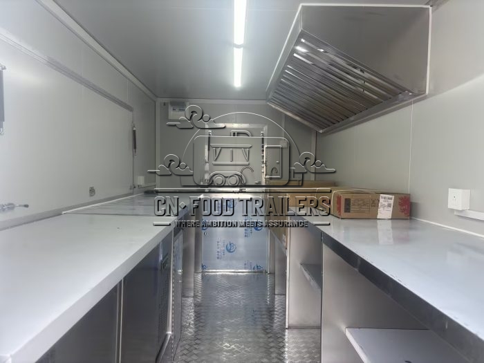 13FT Creamy White Double Windows Square Food Tariler