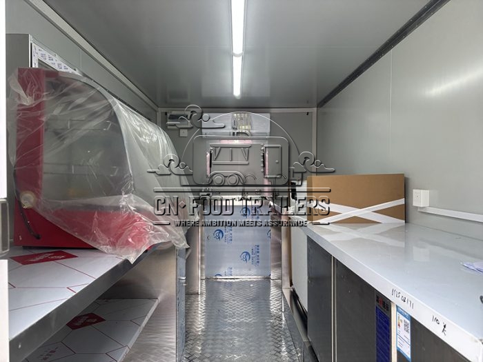 13FT Off White Aluminum Trim Square Food Trailer for Ice Cream