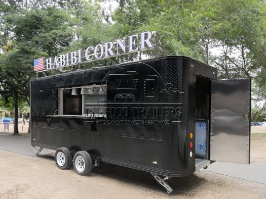 15FT Black Square Food Trailer for Street Food, Pop-up Catering, Event Catering