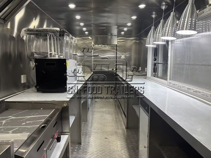15FT Black Square Food Trailer for Street Food, Pop-up Catering, Event Catering