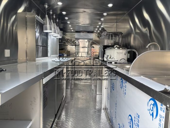 15FT Black Square Food Trailer for Street Food, Pop-up Catering, Event Catering
