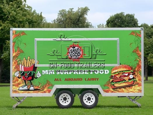 15FT Green Sticker Square Food Trailer for Hamburger