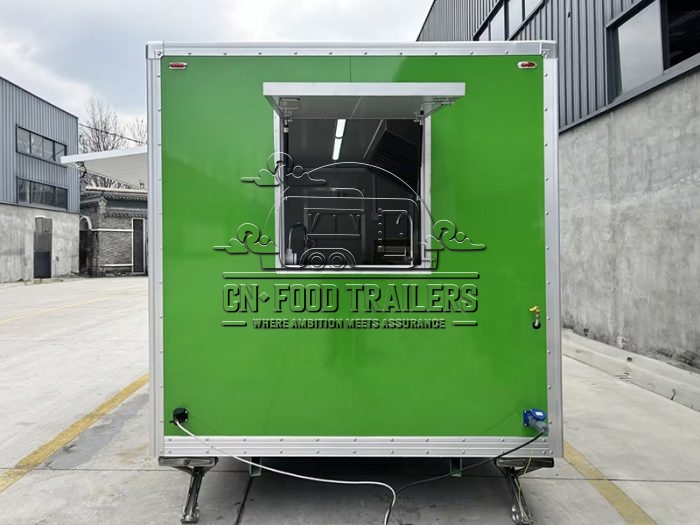 15FT Green Sticker Square Food Trailer for Hamburger
