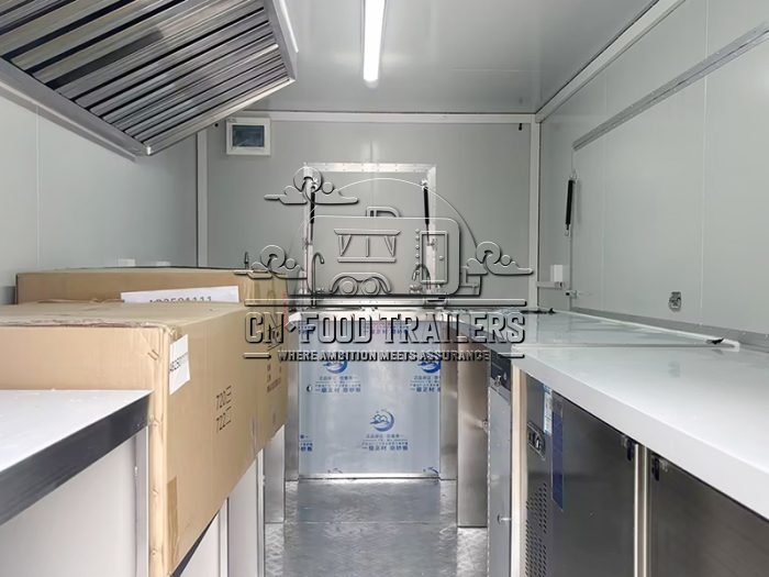 15FT Green Sticker Square Food Trailer for Hamburger