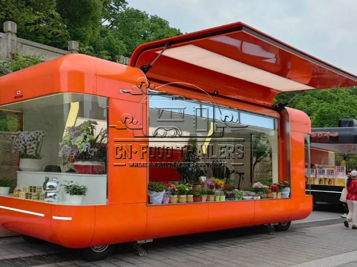 16.5FT Orange Flying Wing Cloud Warehouse Food Trailer