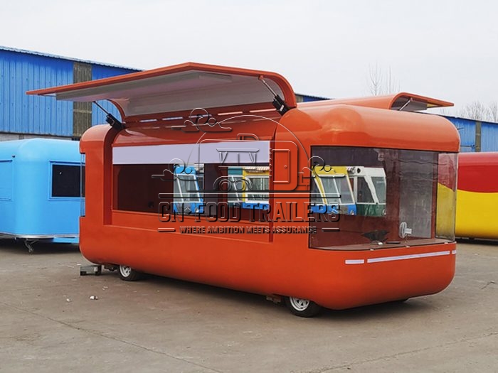 16.5FT Orange Flying Wing Cloud Warehouse Food Trailer