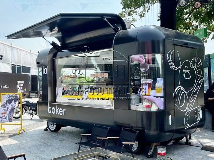 16.5ft Black Flying Wing Cloud Warehouse Food Trailer for Baked Bread and Cakes