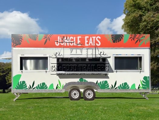 18FT Full Car Sticker Square Food Trailer