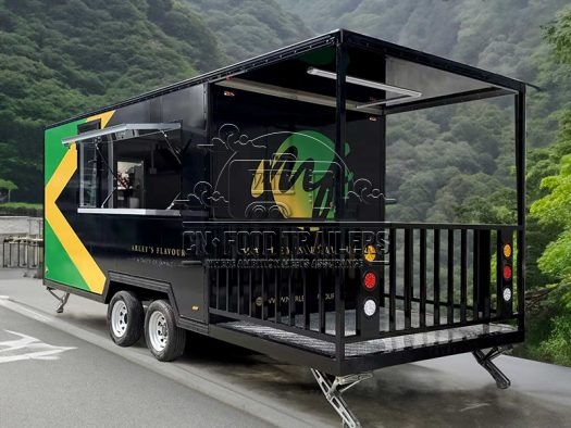 Concession Square Food Trailer with Fence for Jamaican Food