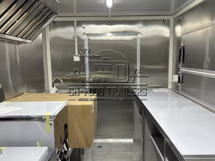 Concession Square Food Trailer with Fence for Jamaican Food