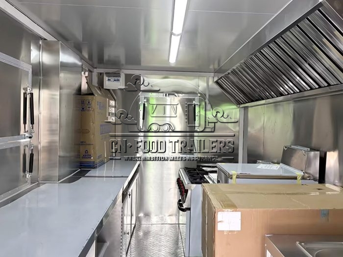 Concession Square Food Trailer with Fence for Jamaican Food