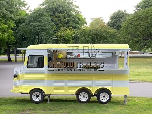 Gray and White Electric Food Truck