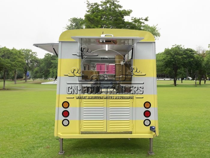 Gray and White Electric Food Truck