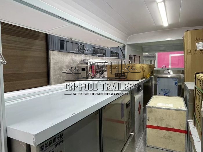 Gray and White Electric Food Truck