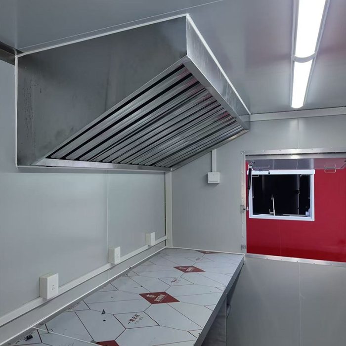 13FT White Square Food Trailer with Fence for Event Catering
