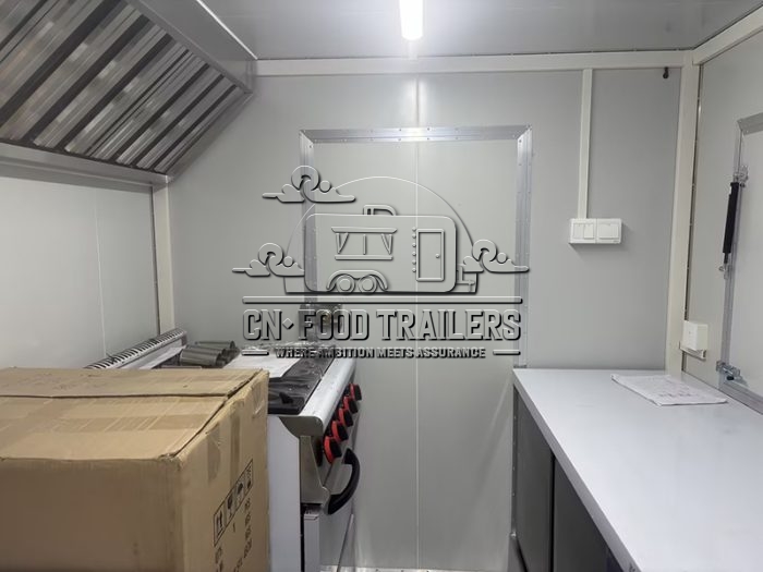 15FT Black Square Food Trailer with Fence for Street Food