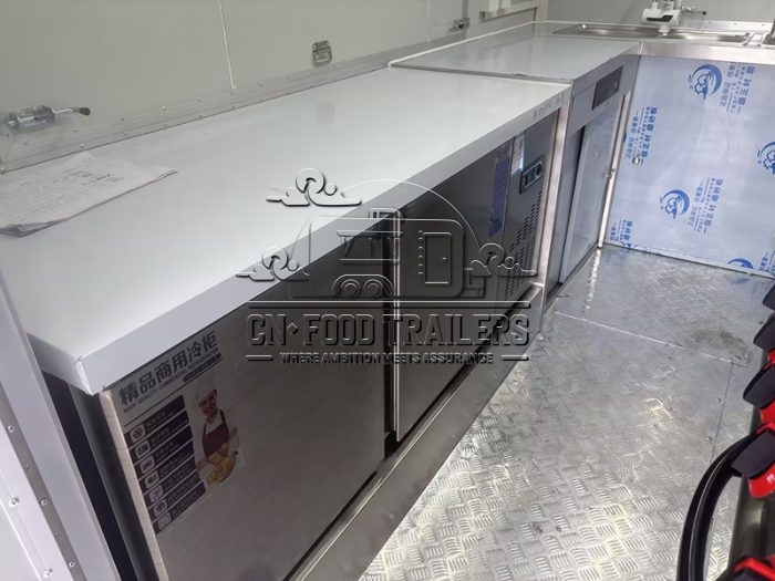 15FT Black Square Food Trailer with Fence for Street Food