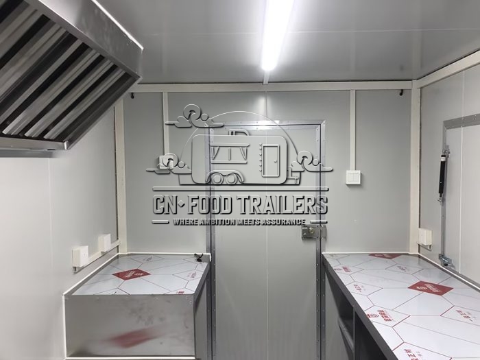 15FT Yellow Double Window Square Food Trailer with Fence for Street Food