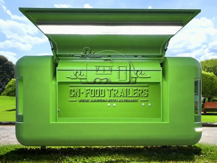16.5FT Green Flying Wing Cloud Warehouse Food Trailer