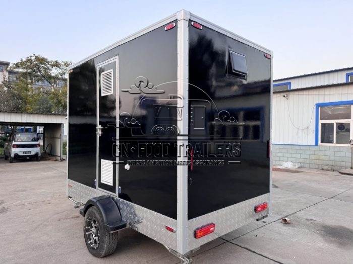 2 Station Black Toilet Trailer Luxury Portable Restroom Trailer