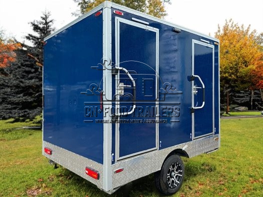2 Station Blue Toilet Trailer Portable Mobile Restroom Trailer for Sale