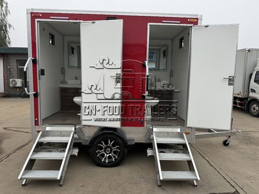 2-Station Toilet Trailer Luxury Restroom Trailer for Commercial Bathrooms