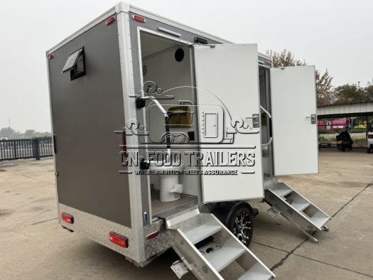 2 Station Toilet Trailer Portable Restroom Trailer for Camping for Sale